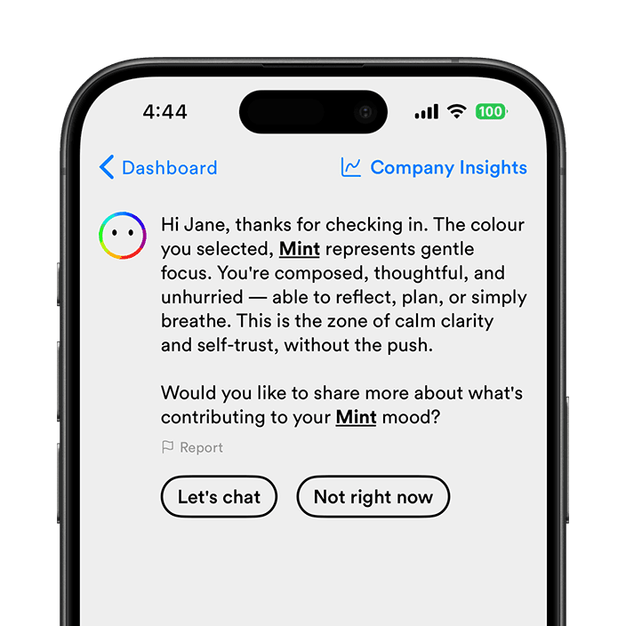MOOD.ai app chat preview