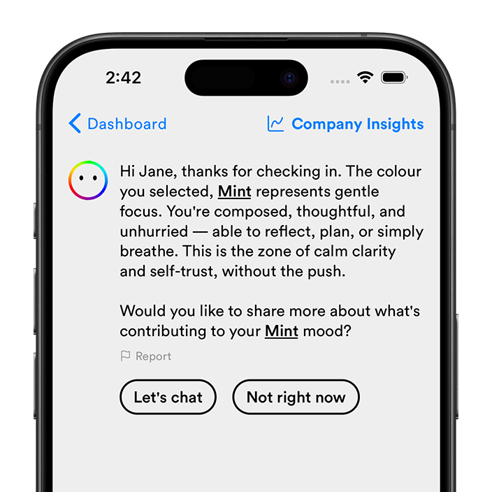 MOOD.ai app chat preview
